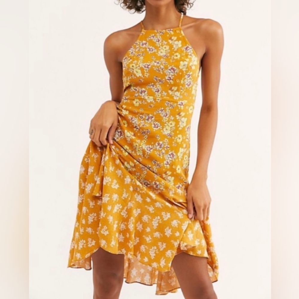 Free People Intimately Show Stopper Printed Slip Dress xs